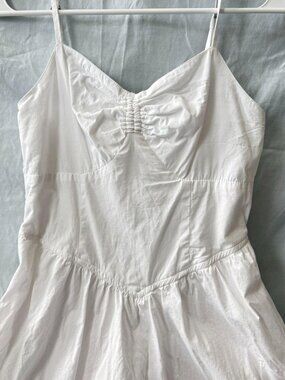 100% cotton white dress with corset waist shape